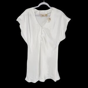 NWT Victoria’s Secret Gold Label Vintage Ivory Satin Nightgown Chemise Large